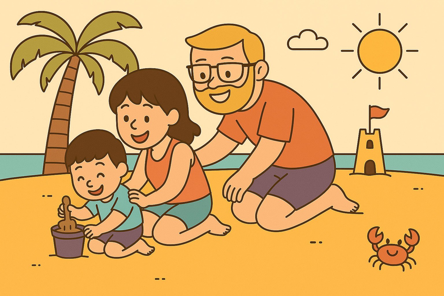 Beach vacation illustration