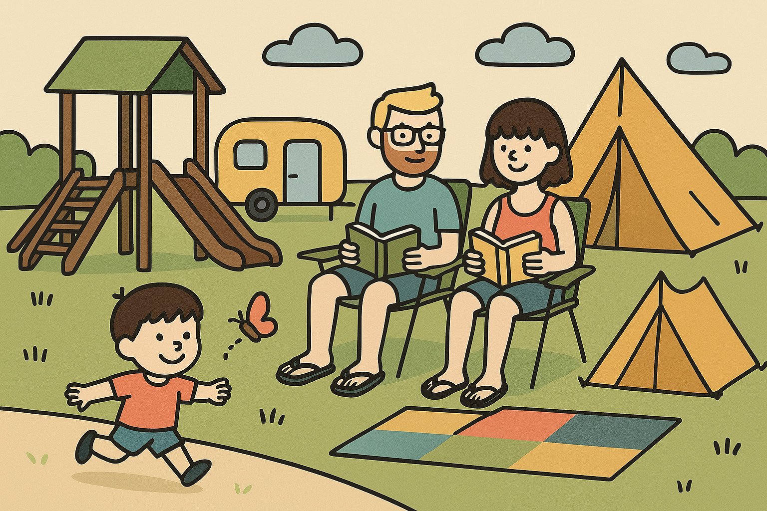 Camping vacation illustration